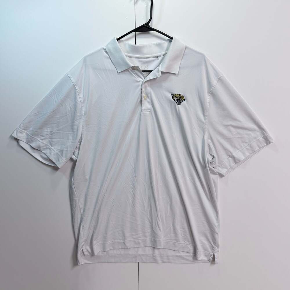 Cutter & Buck Jacksonville Jaguars Polo Shirt White Mens Size XXL